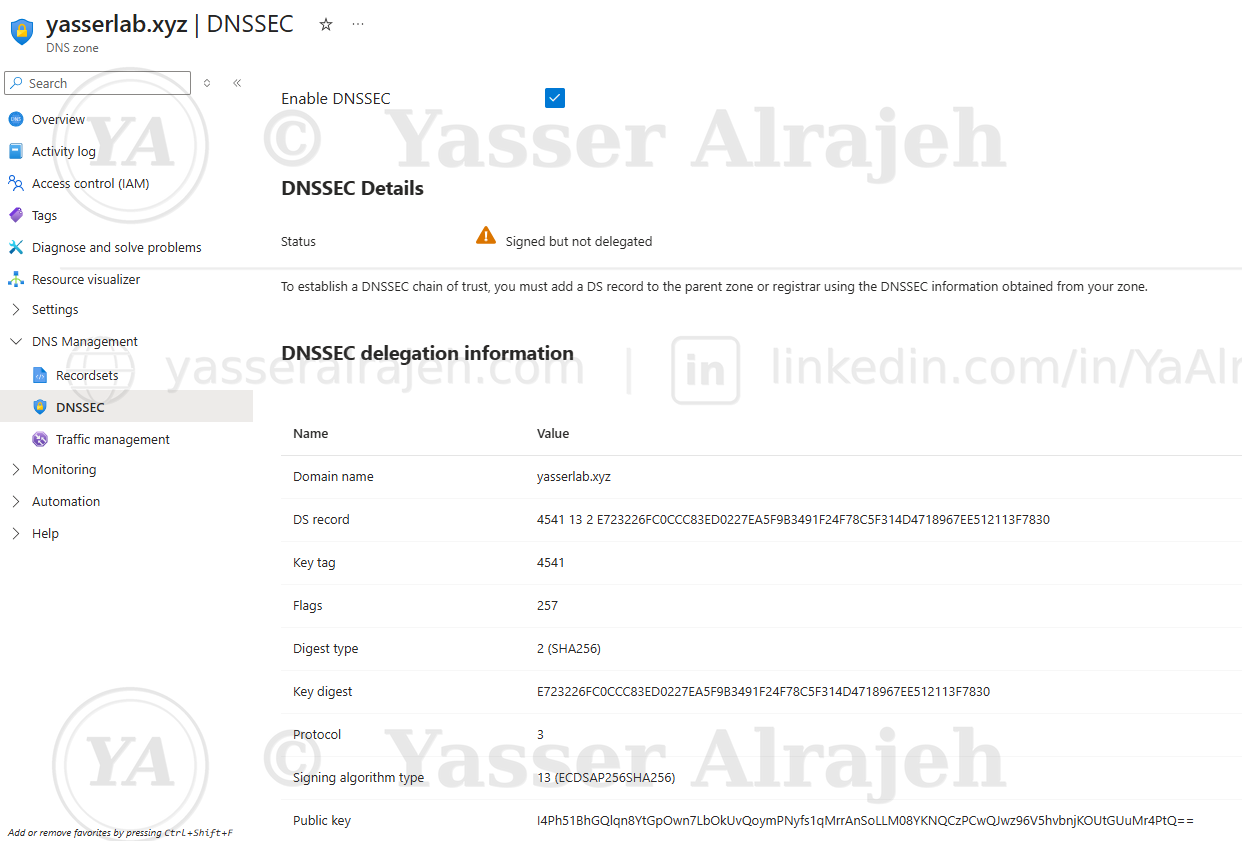 04 | Azure DNSSEC Signing Configuration