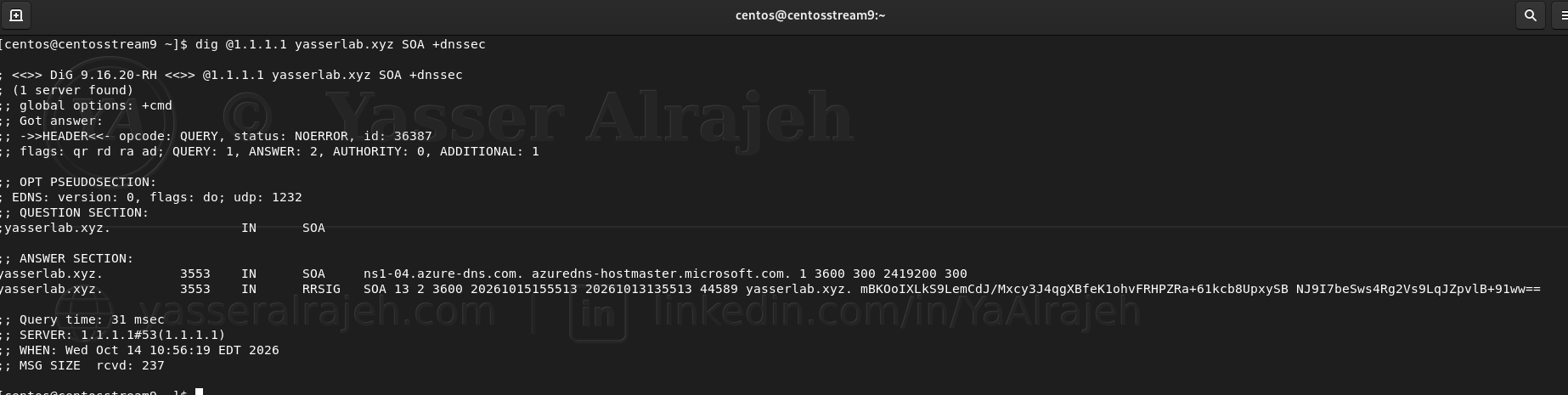 10 | Linux dig DNSSEC Query