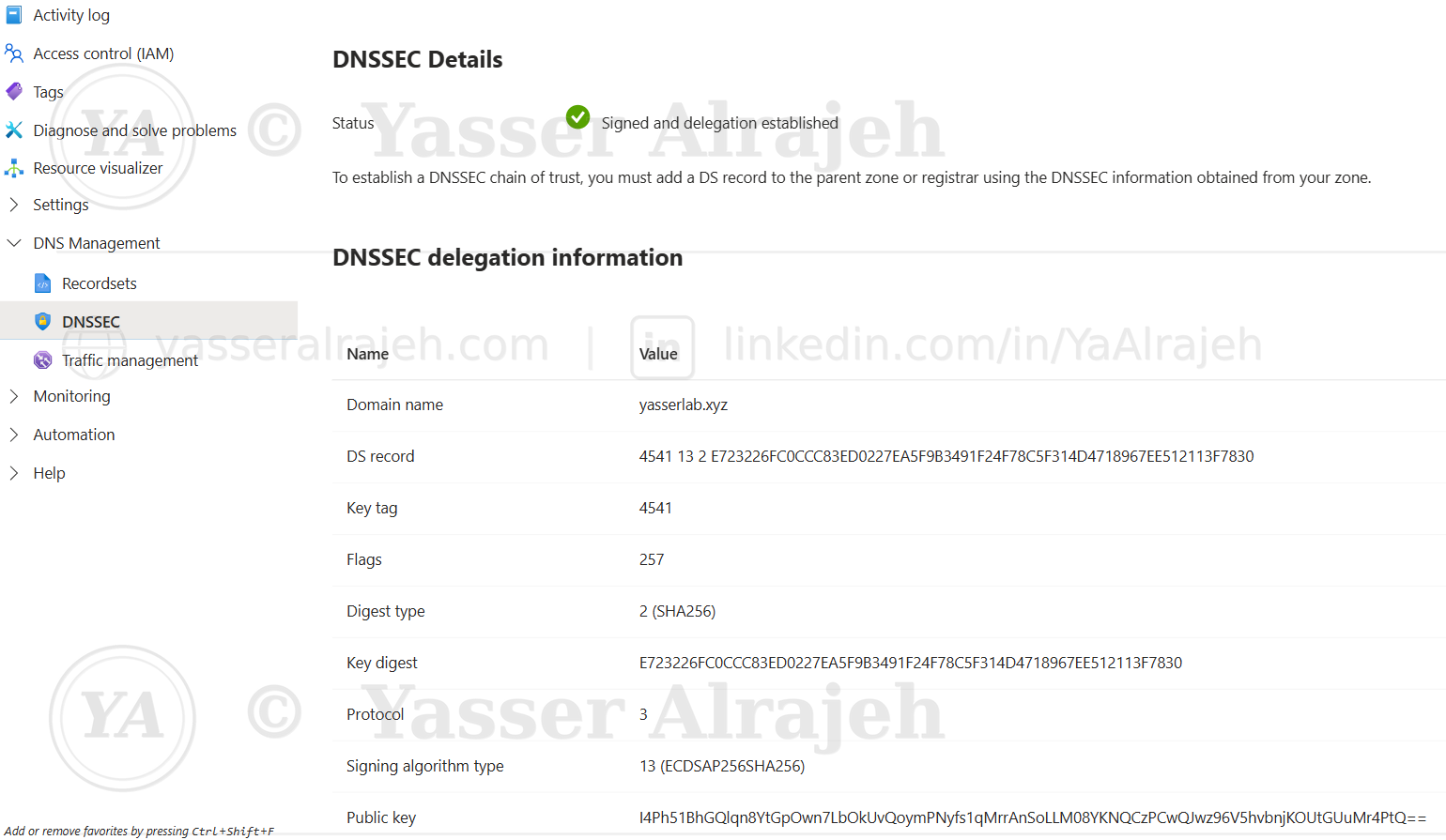 05A | DNSSEC Delegation Established in Azure