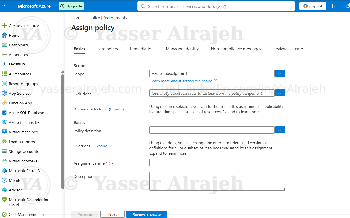 Assign policy workflow