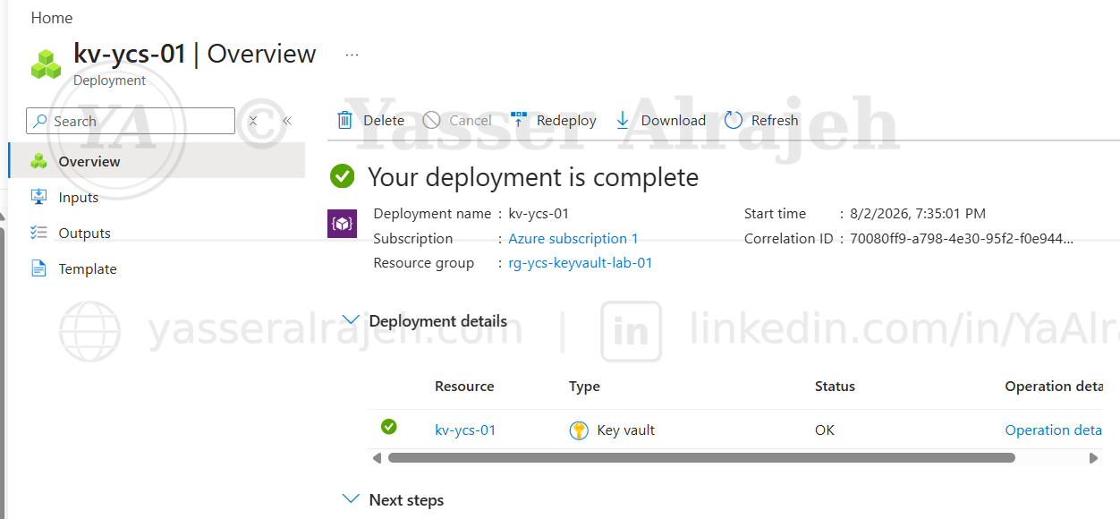 Azure Key Vault Secrets Management project screenshot
