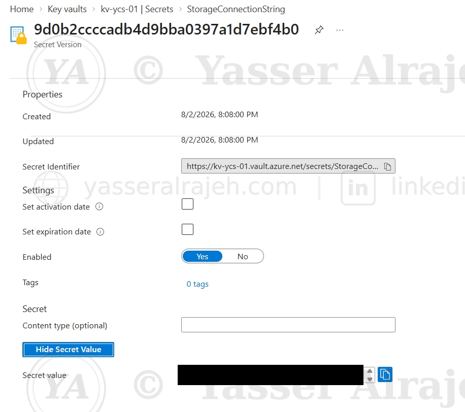 Azure Key Vault Secrets Management project screenshot