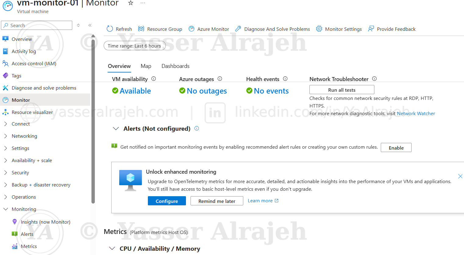 Azure Monitor & Log Analytics project screenshot