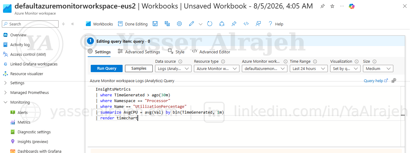 Azure Monitor & Log Analytics project screenshot