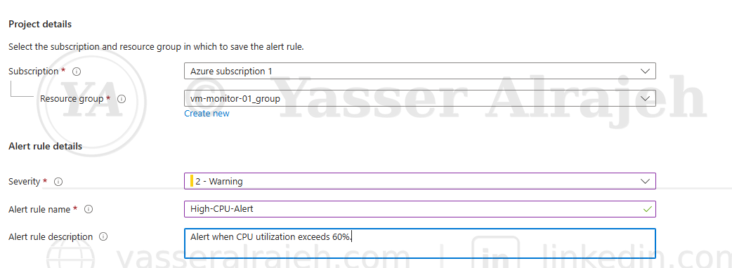 Azure Monitor & Log Analytics project screenshot