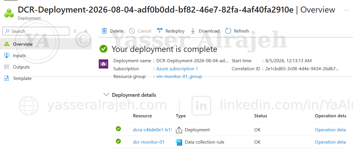 Azure Monitor & Log Analytics project screenshot