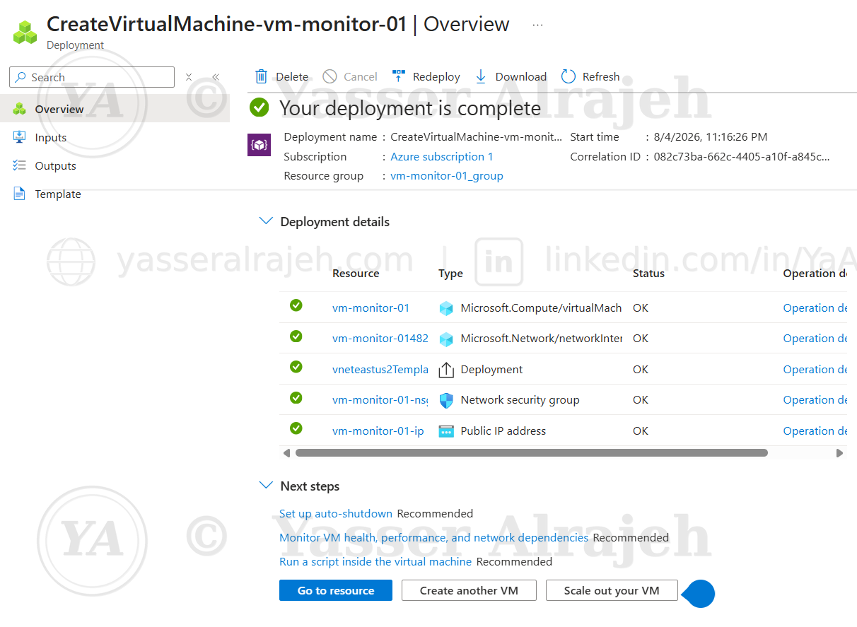 Azure Monitor & Log Analytics project screenshot