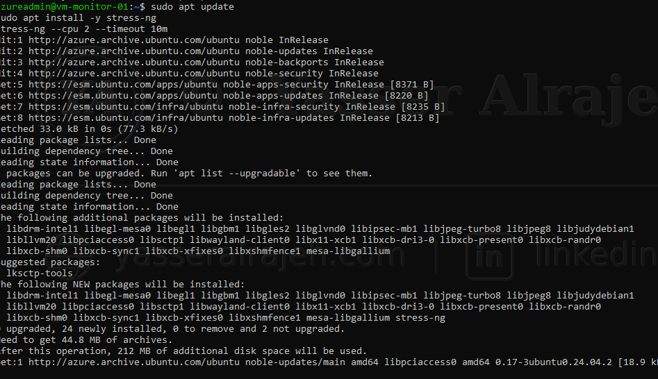 Azure Monitor & Log Analytics project screenshot