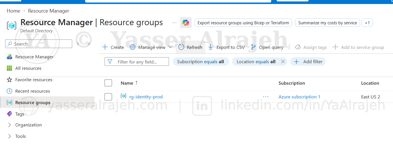 Azure RBAC Implementation project screenshot