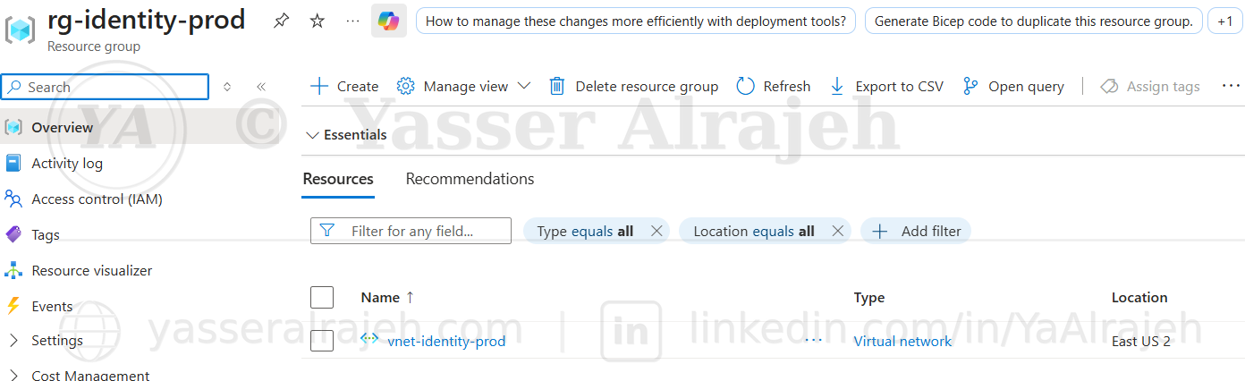 Azure RBAC Implementation project screenshot