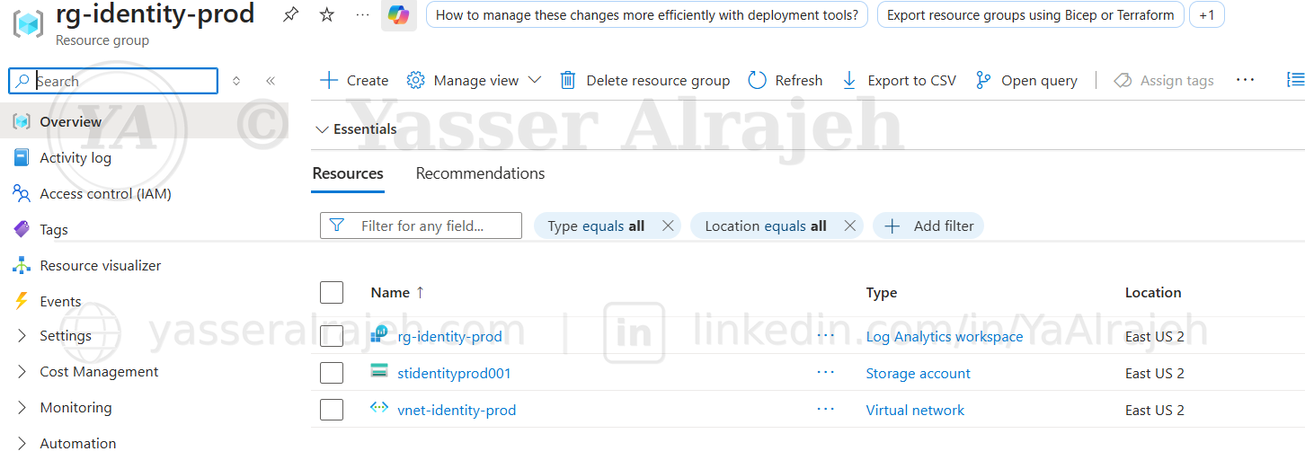 Azure RBAC Implementation project screenshot