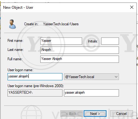 Active Directory user account creation