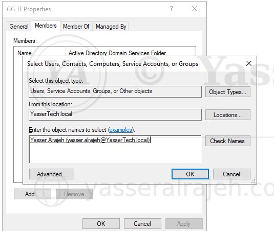 Assigning users to Global Security Groups