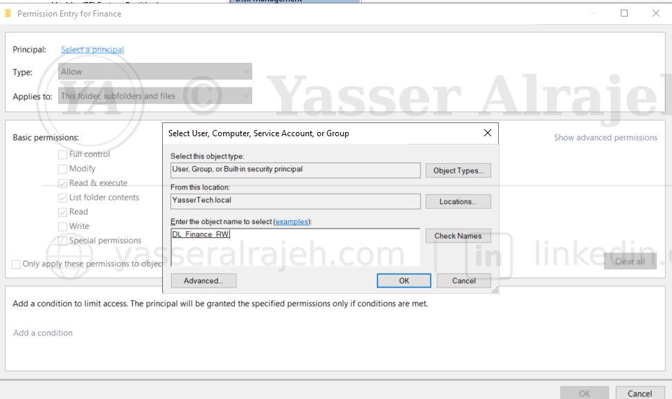 Domain Local Group assigned to folder ACL