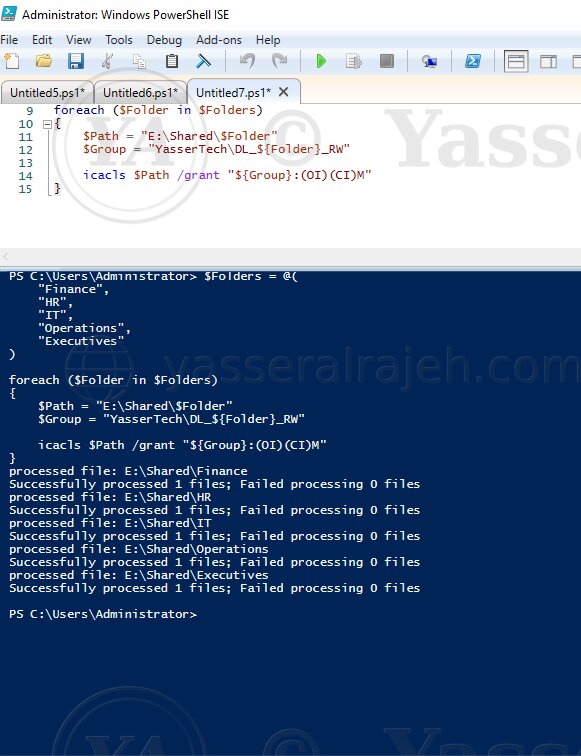 NTFS permission automation with icacls