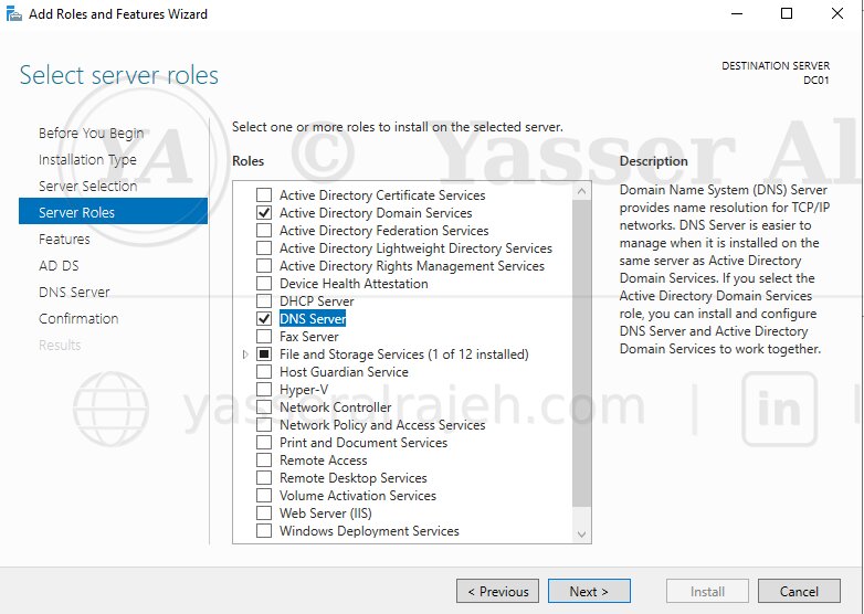 Active Directory Domain Services role installation