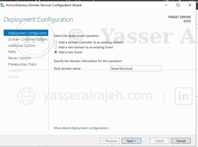 Creating the yasserteach.local Active Directory forest