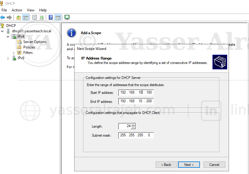Windows Server DHCP Infrastructure project screenshot