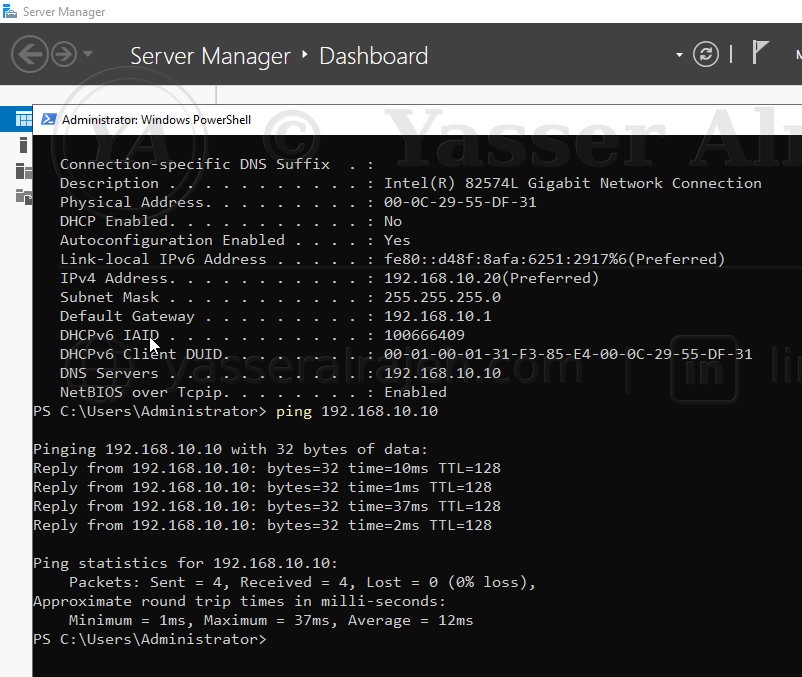 Windows Server DHCP Infrastructure project screenshot