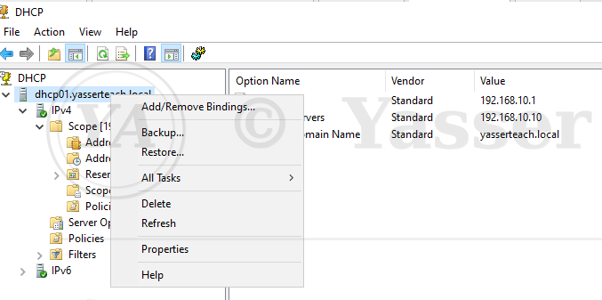 Windows Server DHCP Infrastructure project screenshot