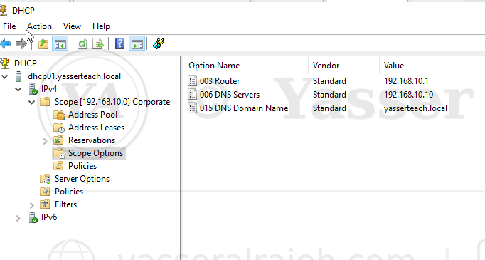 Windows Server DHCP Infrastructure project screenshot