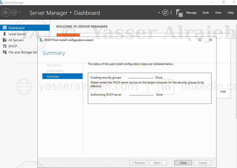 Windows Server DHCP Infrastructure project screenshot