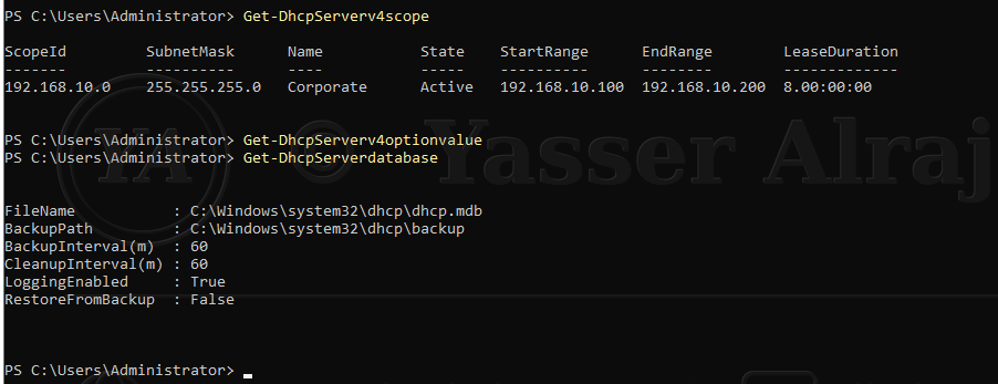 Windows Server DHCP Infrastructure project screenshot